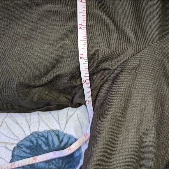 Topshop Green & Black Faux Fur Collar Oversized Zipper Front Bomber Jacket Sz 4 - Picture 10 of 14